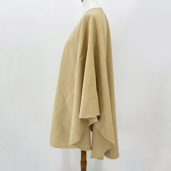 Roeckl Women Cape Poncho Beige Merino Wool Cashgora Angora Drapecore Minimalist - Picture 4 of 5